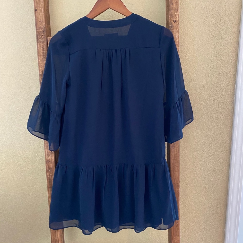 Ann Taylor LOFT petite navy blue slip dress comfy - Picture 2 of 7